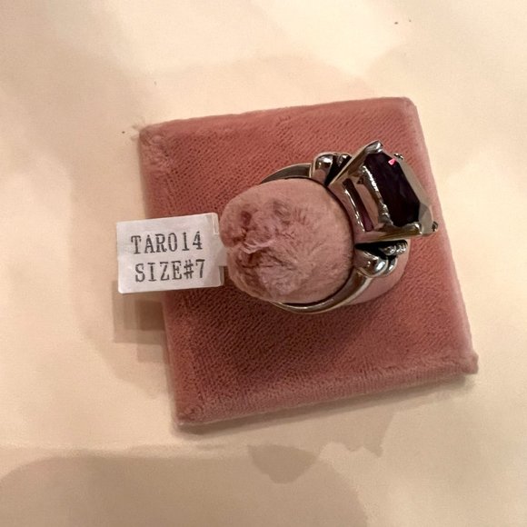 Large Square Cut Amethyst Ring in 925 Silver Artisan - NWT, Size 7 - Picture 10 of 10